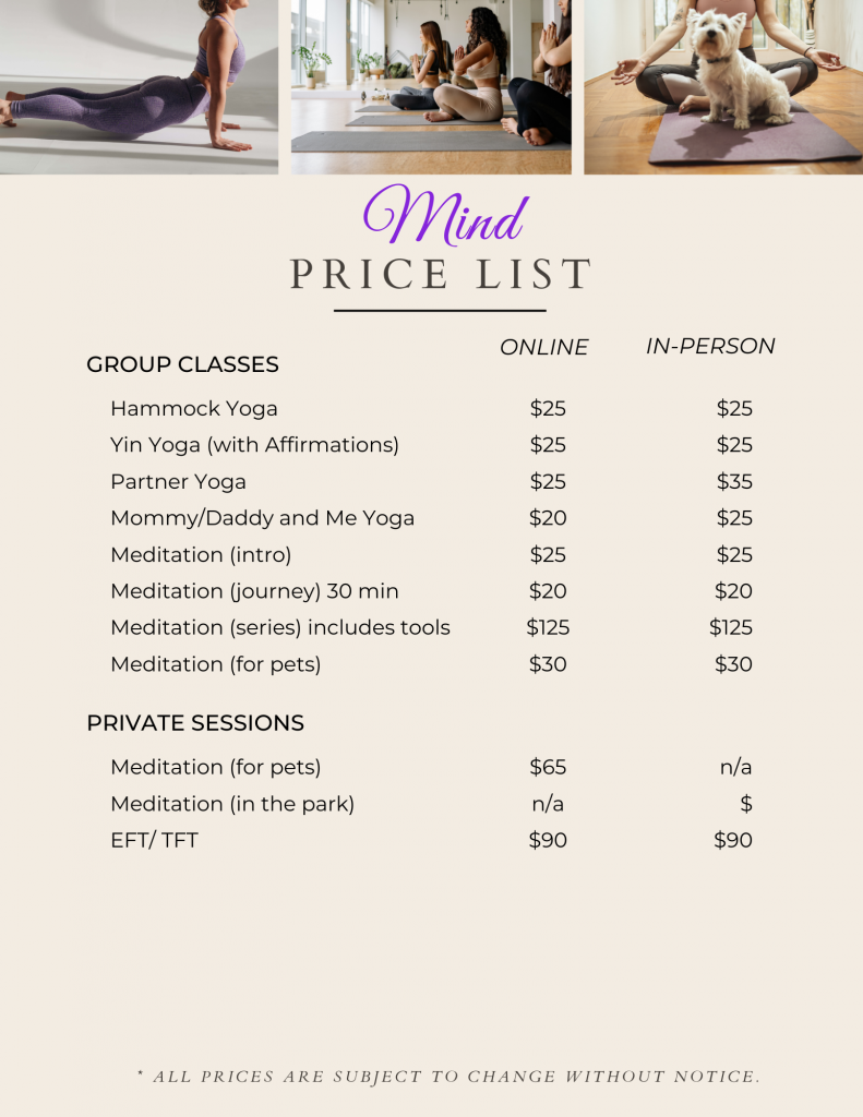 Mind Price List